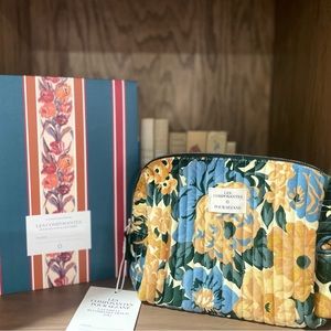 Sezane large velour makeup pouch